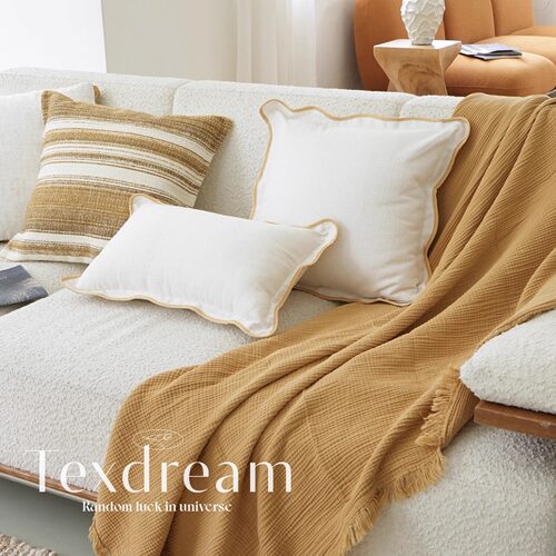 麦穗黄肌理抱枕◆TEXDREAM态度自然侘寂风沙发抱枕民宿样板间靠垫