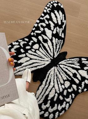 TEXDREAM态度 蝴蝶地毯轻奢法式复古客厅床边毯衣帽间高级入户垫