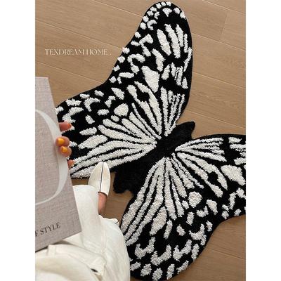 态度蝴蝶地毯法式复古床边毯