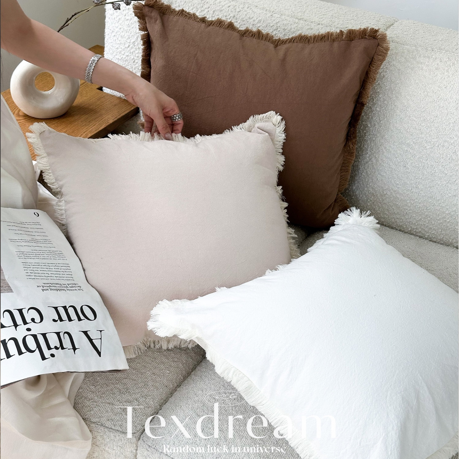 TEXDREAM态度 须臾/ins侘寂沙发抱枕套名宿样板间简约床上靠垫枕,居家布艺,靠垫/抱枕,淘宝优惠券,粉丝福利购,淘宝优惠卷
