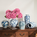新中式 青花瓷陶瓷花瓶客厅古韵摆件高级感仿古玄关插花鲜花花器