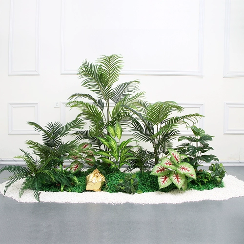 Моделирование Зеленое растение озеленение крупного торгового центра магазин украшает фальшивое растение в помещении комбинированные фальшивые цветочные деревья украшения для горшечных фальшивых цветов