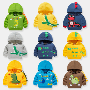 be top男童卫衣2025秋季新款儿童恐龙童装连帽套头衫宝宝韩版上衣