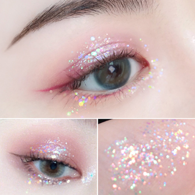 少女眼妆亮片闪粉眼影表演舞台精灵妆单色眼线卧蚕提亮偏光眼影液