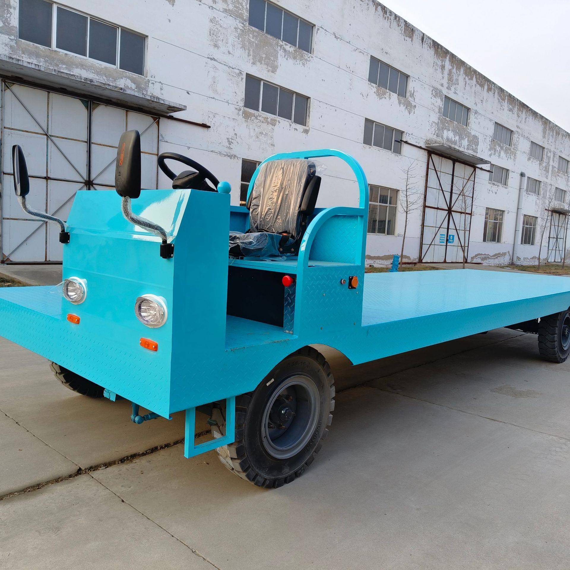 电动四轮平板搬运周转车厂区仓库物流倒货车工地高栏运输拉货车