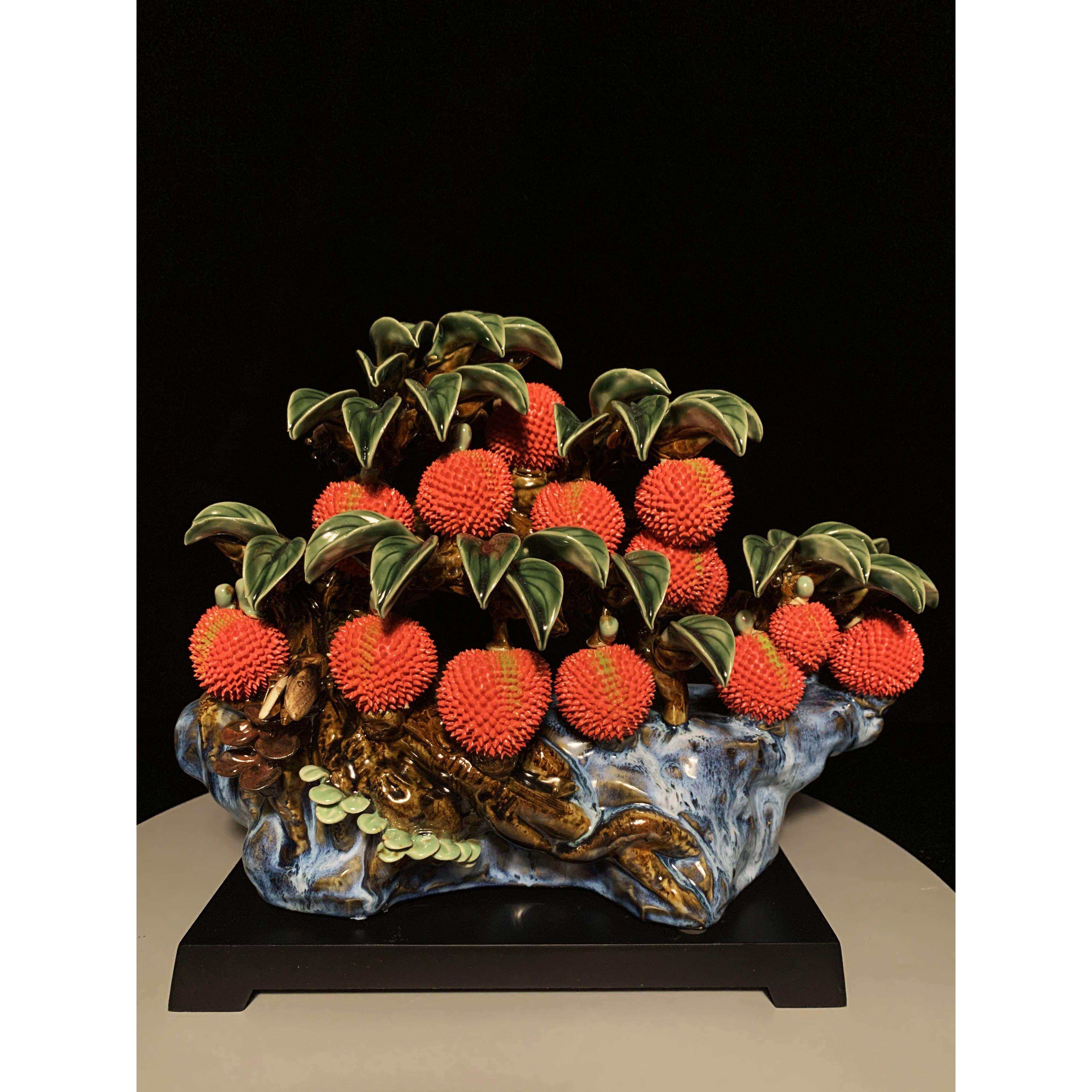 新品石湾公仔陶瓷满堂红摆件家居玄关客厅荔枝桌面装饰品乔迁新居