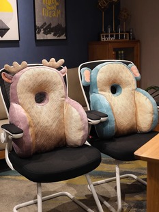 夏季凉席加高靠垫办公室护腰靠枕椅子靠背腰垫久坐座椅座位腰枕