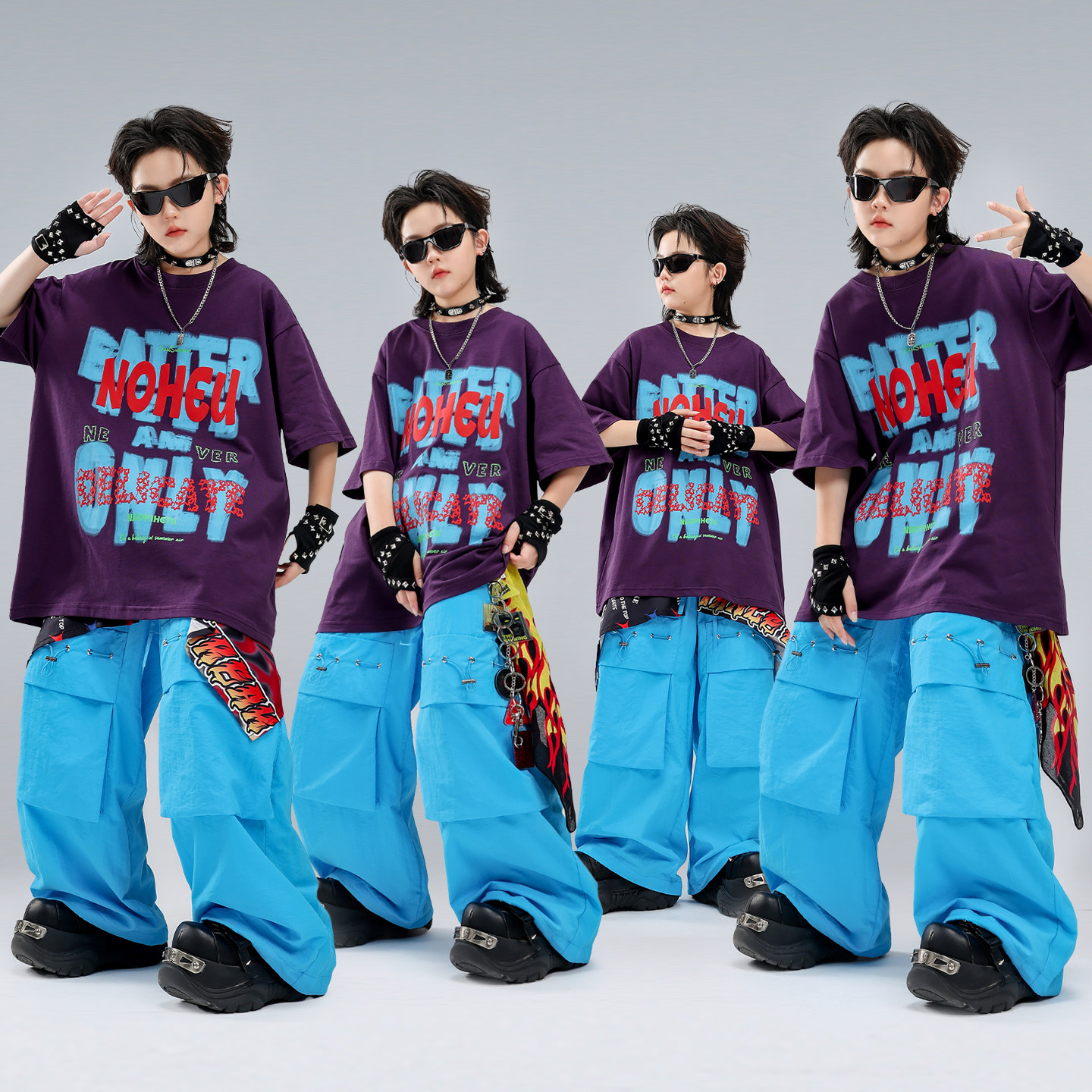 街舞儿童潮服男童嘻哈幼儿hiphop舞台演出服女童爵士表演服装时髦