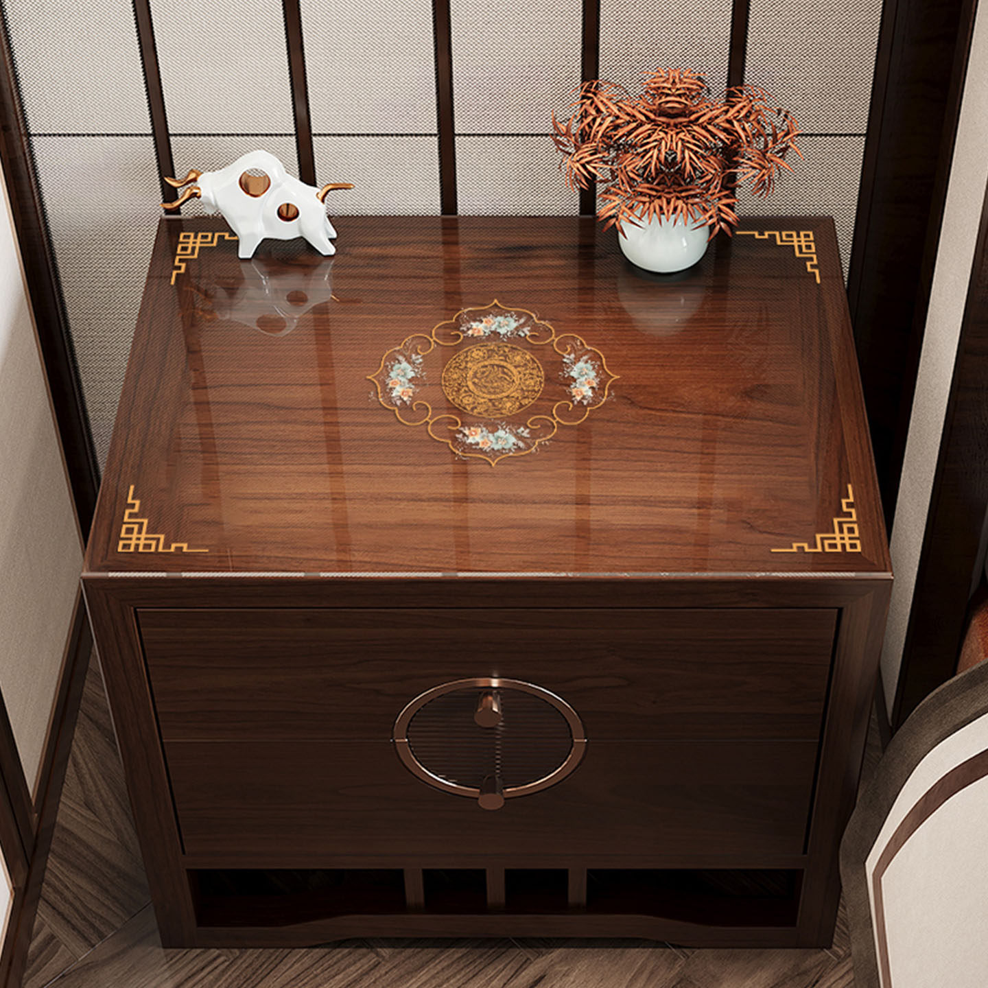 床头柜盖布新中式透明软玻璃桌垫免洗防油防水防烫桌布桌面保护垫,居家布艺,桌布,淘宝优惠券,粉丝福利购,淘宝优惠卷