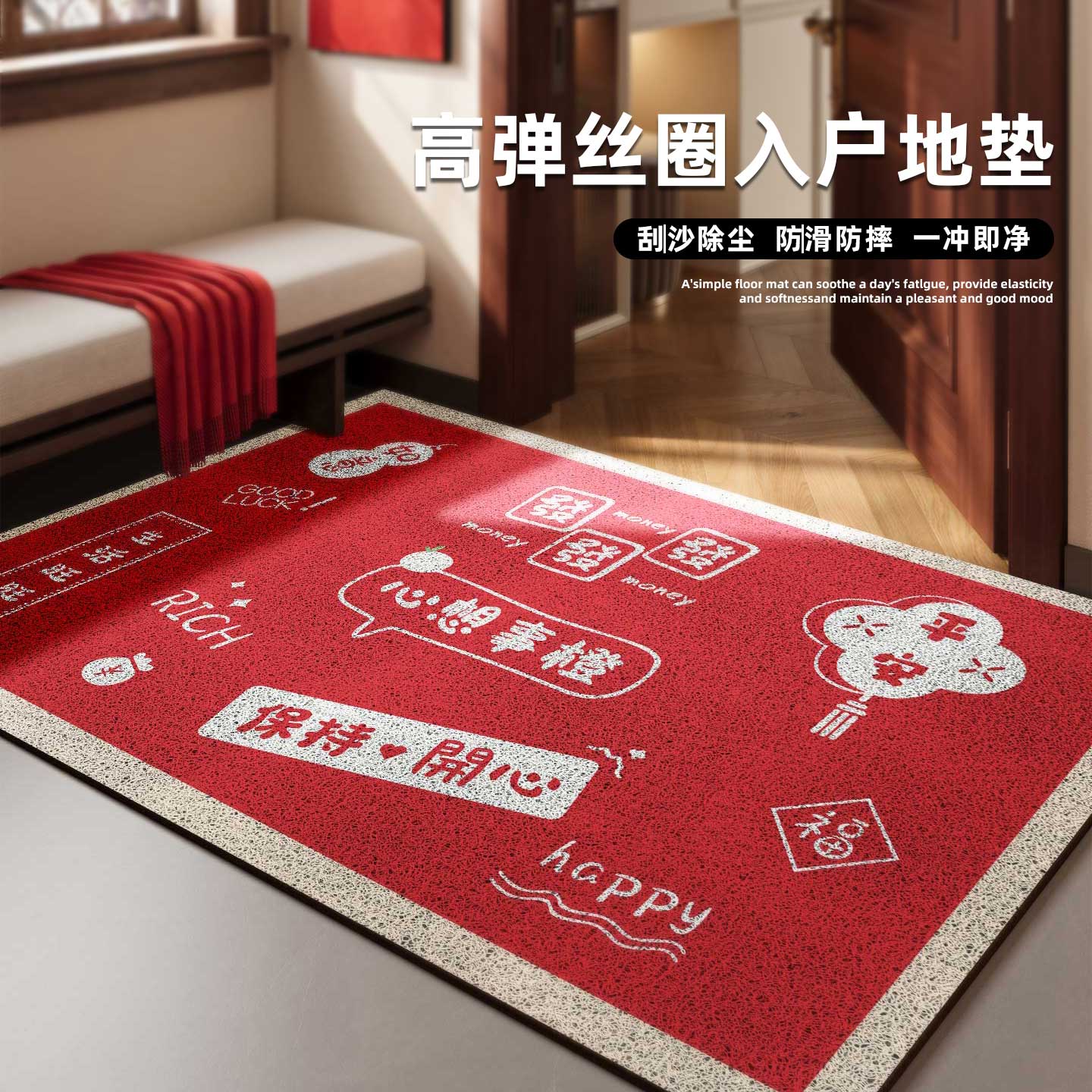 入户门口地垫丝圈免洗耐脏脚踏垫