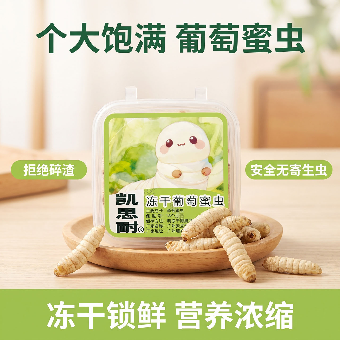 凯思耐葡萄蜜冻干虫营养高蛋白