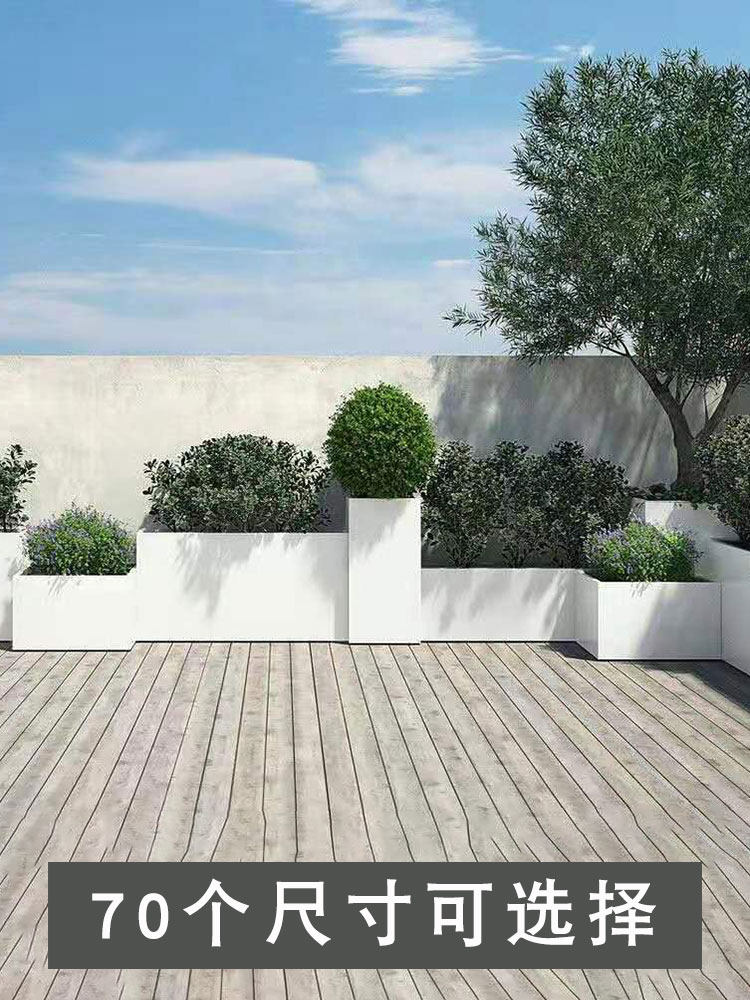 m玻璃钢户外花箱阳台花槽花园花池庭院花坛露台种植箱室外楼顶花