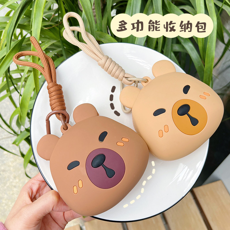 卡皮巴拉硅胶零钱包迷你小钱包图片