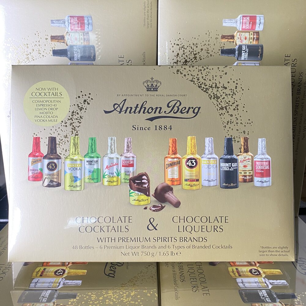 丹麦原装进口anthonberg爱顿博格酒心巧克力64支礼盒装1000克