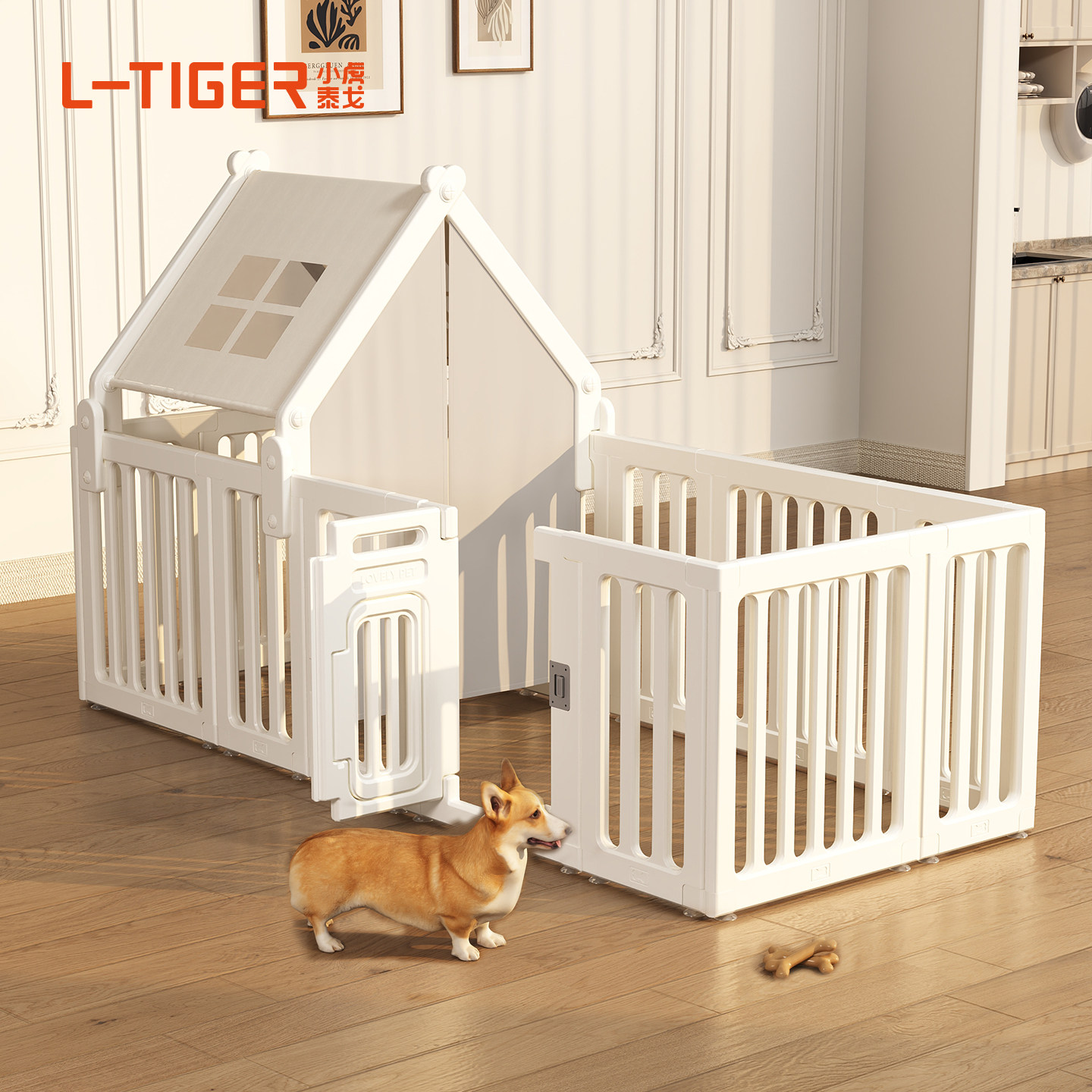 宠物围栏室内狗屋狗笼小型犬栅栏小狗专用围挡柯基比熊防护栏狗窝