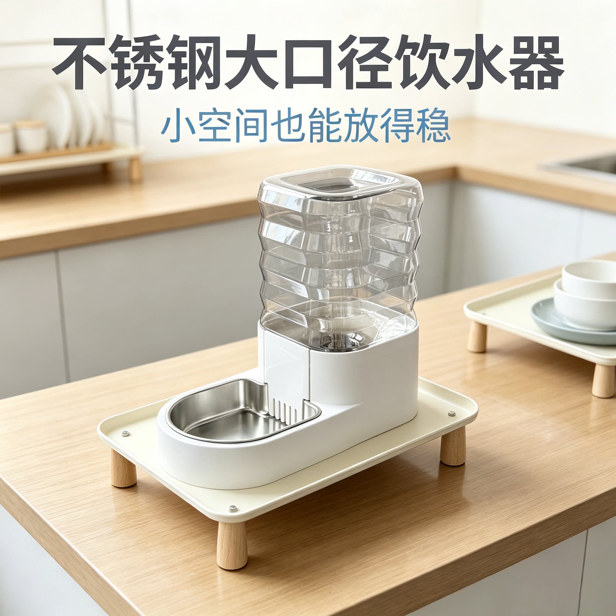 不锈钢免插电猫狗过滤饮水器