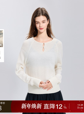 【100绵羊毛】三彩丽雪leisure25冬新款柔软羊毛衫设计感针织衫