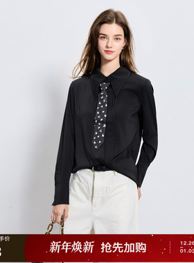 【159元任选2件】三彩丽雪leisure25秋新款知识分子减龄衬衫撞色