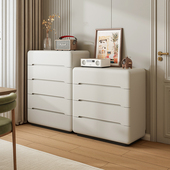 实木五斗柜奶油风卧室床尾置物柜客厅靠墙抽屉柜现代简约储物柜