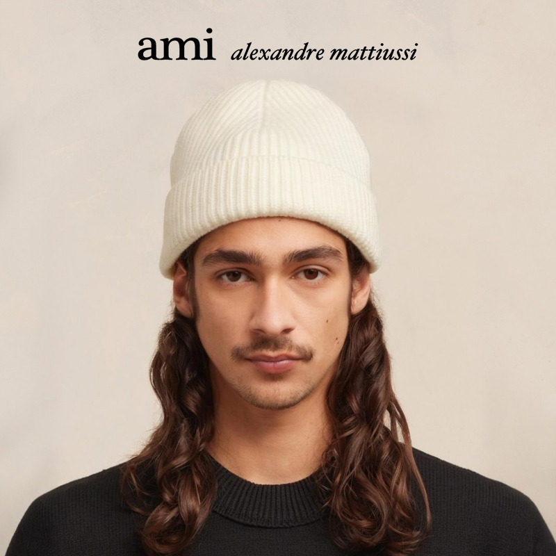 AMIPARIS红色爱心羊毛针织帽