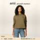 女士黑色ADC棉毛圈截短卫衣 圆领套头衫 Ami Paris 季 末甄选