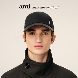 Ami Paris 金属ADC尼龙帽子 爱心纯色鸭舌帽