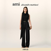 裤 高腰宽松长裤 Paris 女士羊毛华达呢阔腿西装 春夏新品 Ami