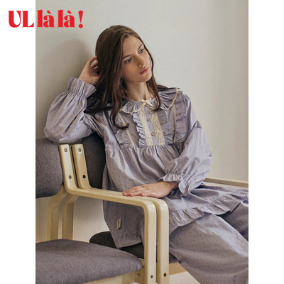 Ullala纯棉春夏女韩国家居服睡衣