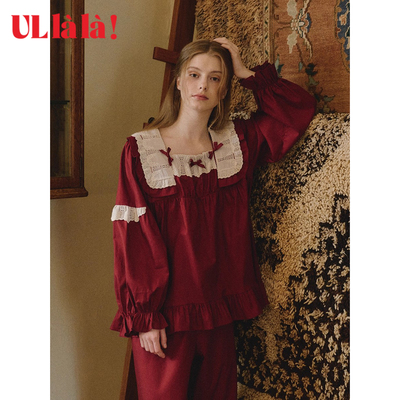 Ullala韩国进口女士纯棉睡衣套装
