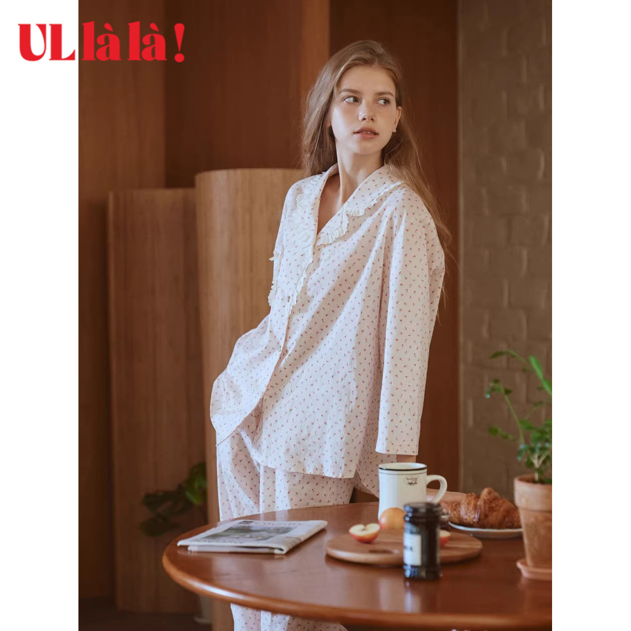 Ullala纯棉碎花女睡衣套装轻薄图片