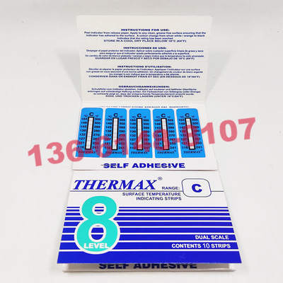 英国温度美THERMAX 热敏试纸 温度纸8格C 测温纸116-154度8/八格C