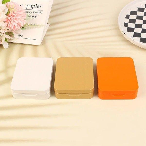 1pc Tinplate Storage Boxes Metal Rectangular Empty Mini Box