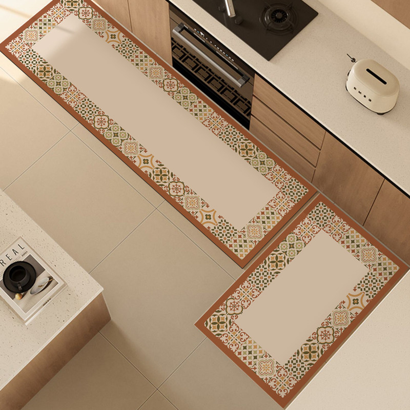 轻奢复古厨房专用地垫防滑防油吸水吸油软垫耐脏免洗硅藻泥脚垫,居家布艺,厨房地垫,淘宝优惠券,粉丝福利购,淘宝优惠卷