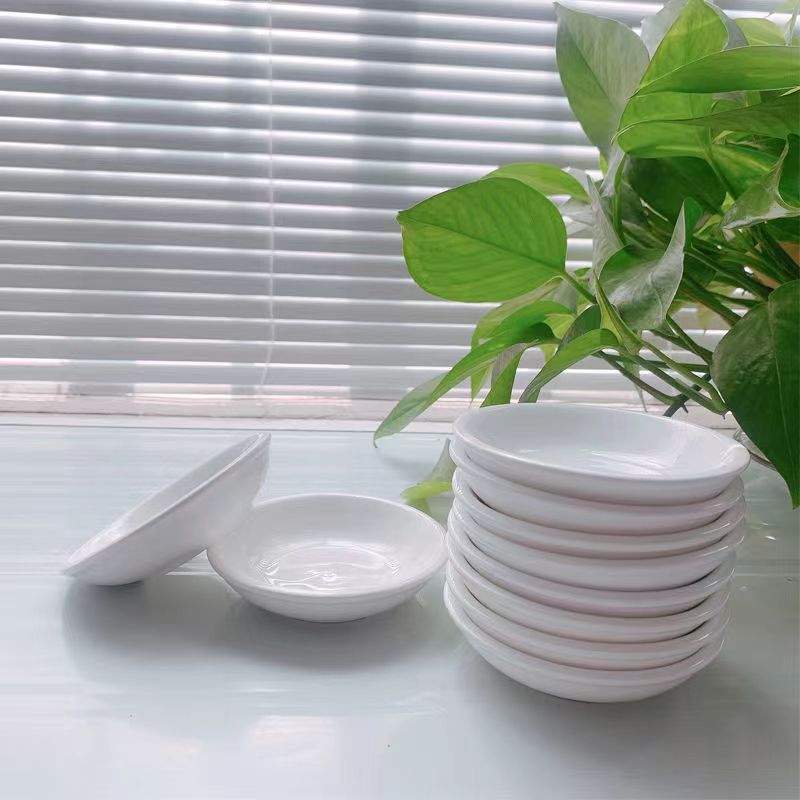 4英寸纯白陶瓷味碟小菜碟调味