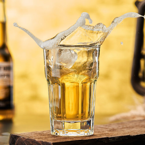 利比八角钢化啤酒杯大容量扎啤杯
