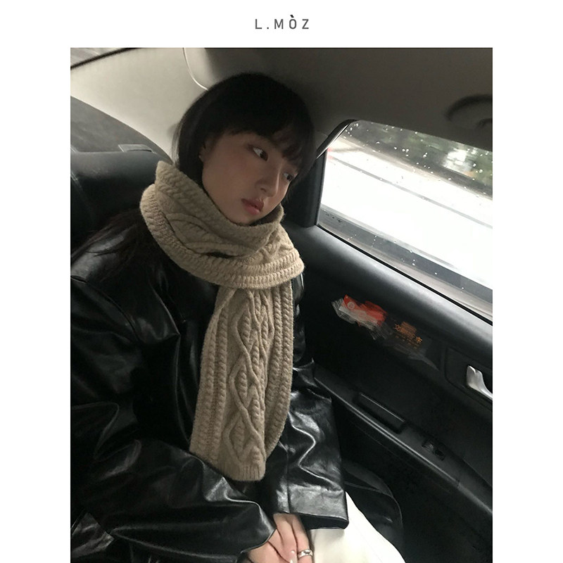 蓝墨竹定制韩系羊毛混纺高级感围巾女秋冬防风加厚保暖针织围脖,服饰配件/皮带/帽子/围巾,围巾/丝巾/披肩,淘宝优惠券,粉丝福利购,淘宝优惠卷