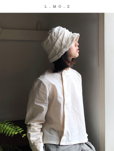 遮阳防晒日系大头围薄款 蓝墨竹L.MOZ渔夫帽子2025新款 女盆帽夏季