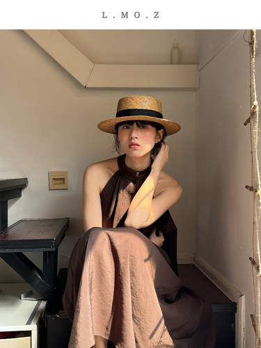 L.MOZ草帽女手工编织春夏