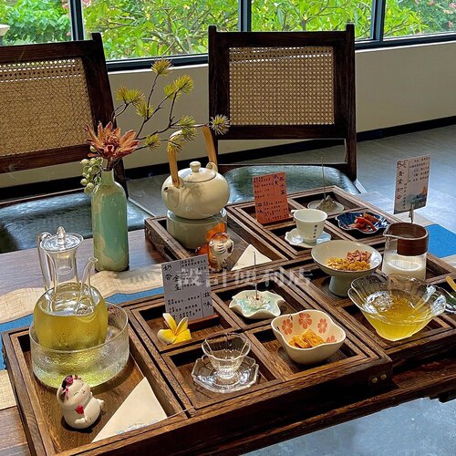 国风下午茶桐木中式复古茶盘