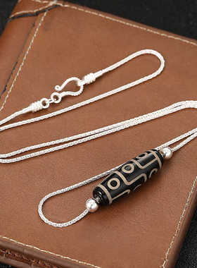 纯银穿天珠项炼横穿针式