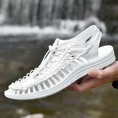 罗马谅鞋 夏季 子休闲时尚 夏天个性 潮男编织绳子凉鞋 包头沙滩鞋