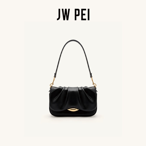 JWPEI褶皱单肩包女通勤腋下包包
