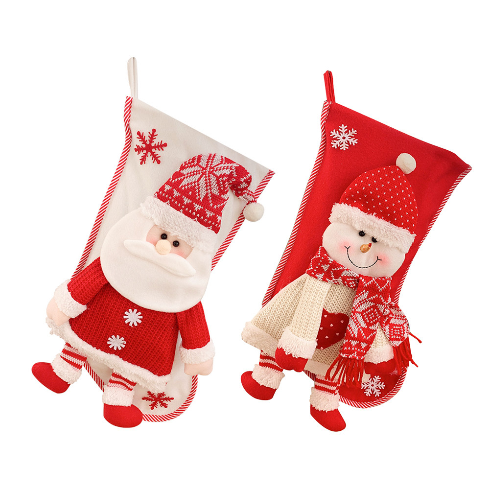 knit christmas stockings 3d snowman santa xmas stockings