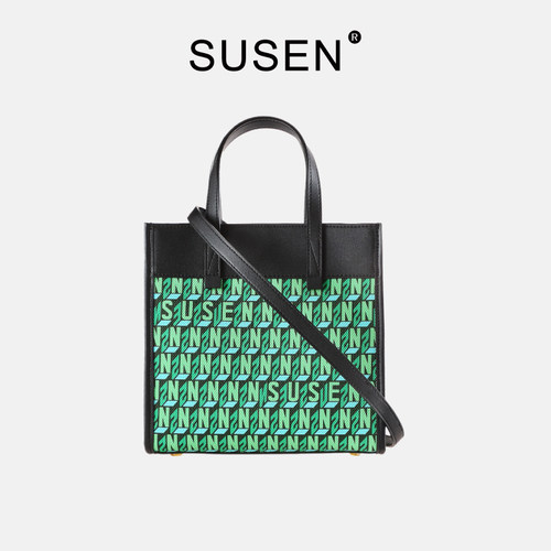 SUSEN托特包字母拼接小欧美