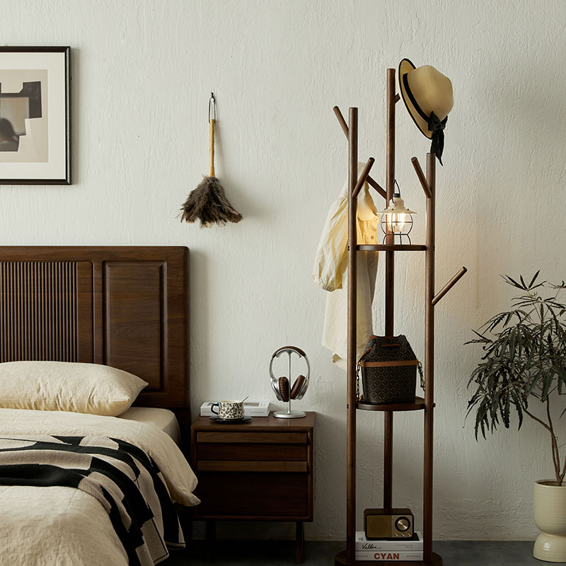 圣贝纳迪北美黑胡桃木挂衣服架子