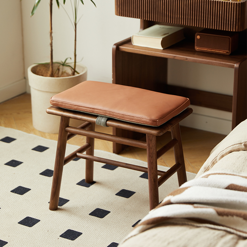 圣贝纳迪北美黑胡桃木梳妆凳软包