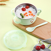 316不锈钢碗婴儿辅食碗宝宝餐具防摔防烫儿童饭碗勺子注水保温碗