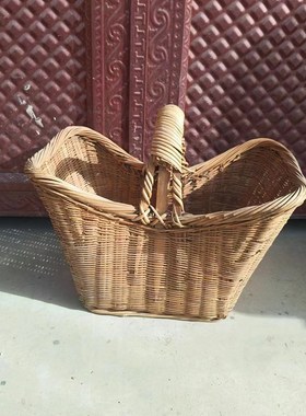 民俗怀旧老簸箕柳编簸箕老式农具农耕工具农家院摆件Y道具老物件