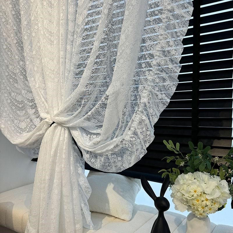 新款法式奶油风粉色雪尼尔遮光窗帘浪漫蕾丝纱帘卧室Y飘窗落地窗,居家布艺,定制窗帘,淘宝优惠券,粉丝福利购,淘宝优惠卷