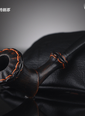 云鹤德国Uwe Maier乌维·迈尔手工石楠木烟斗黑色褶皱都柏林